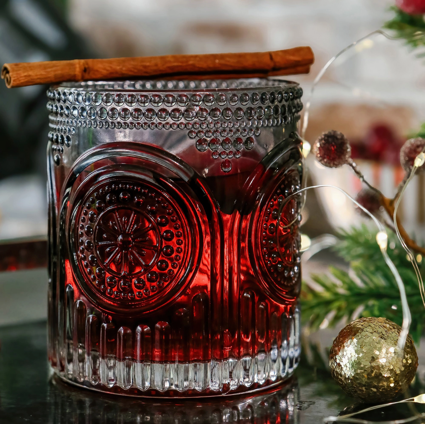 Beaded Floral Drinkware Set