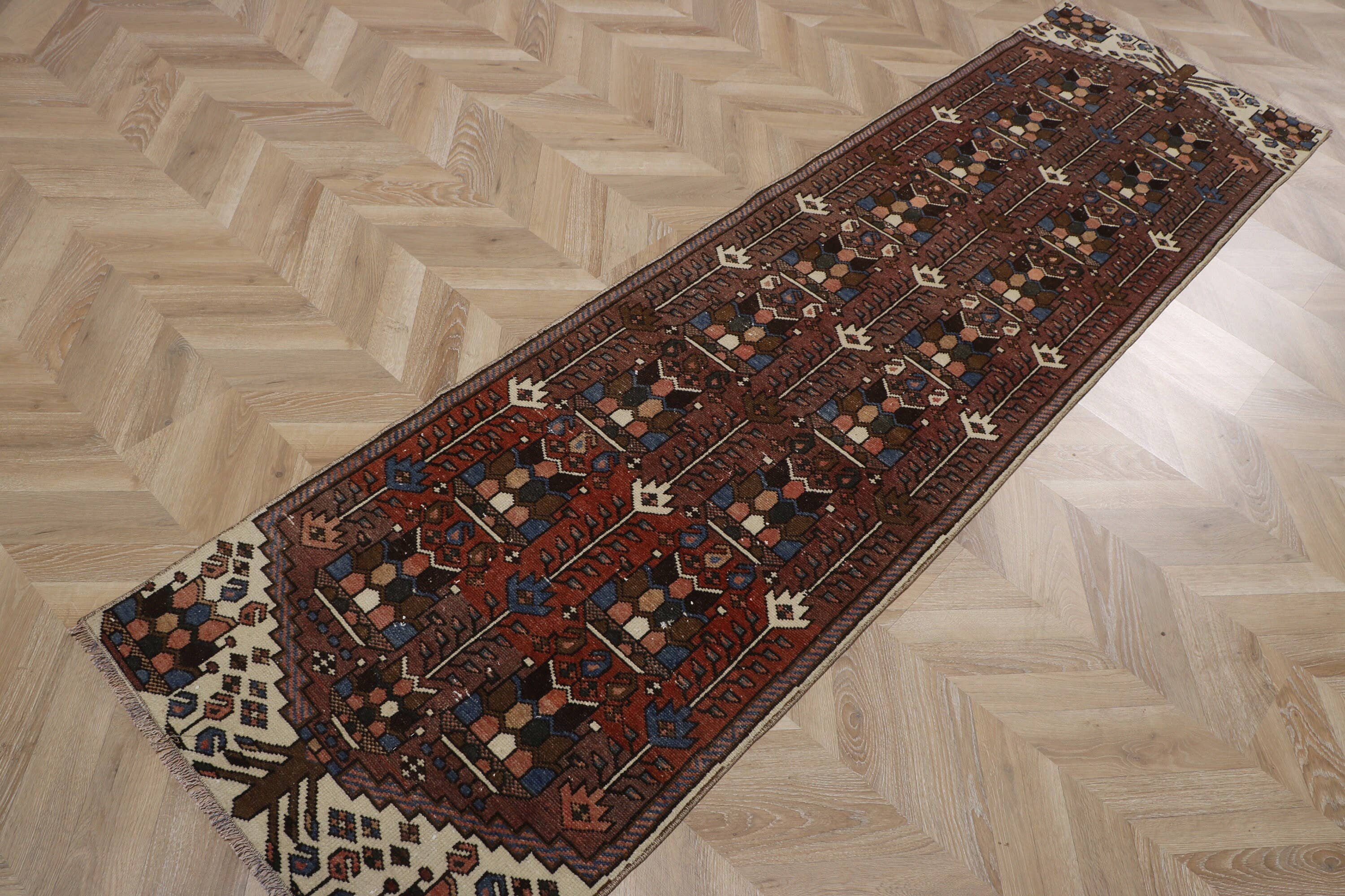 Vintage Turkish Anatolian Wool Runner Rug 3x9