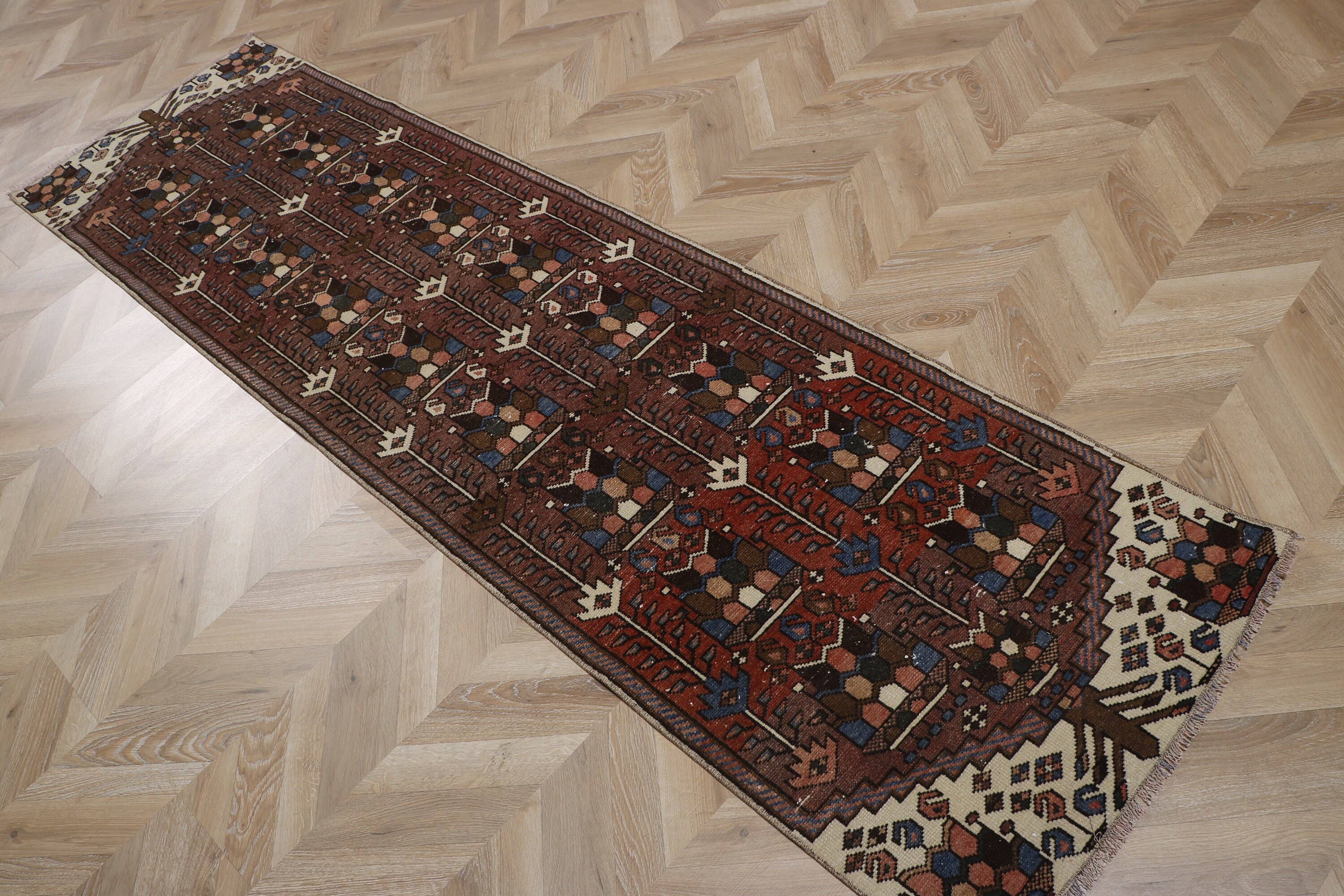 Vintage Turkish Anatolian Wool Runner Rug 3x9