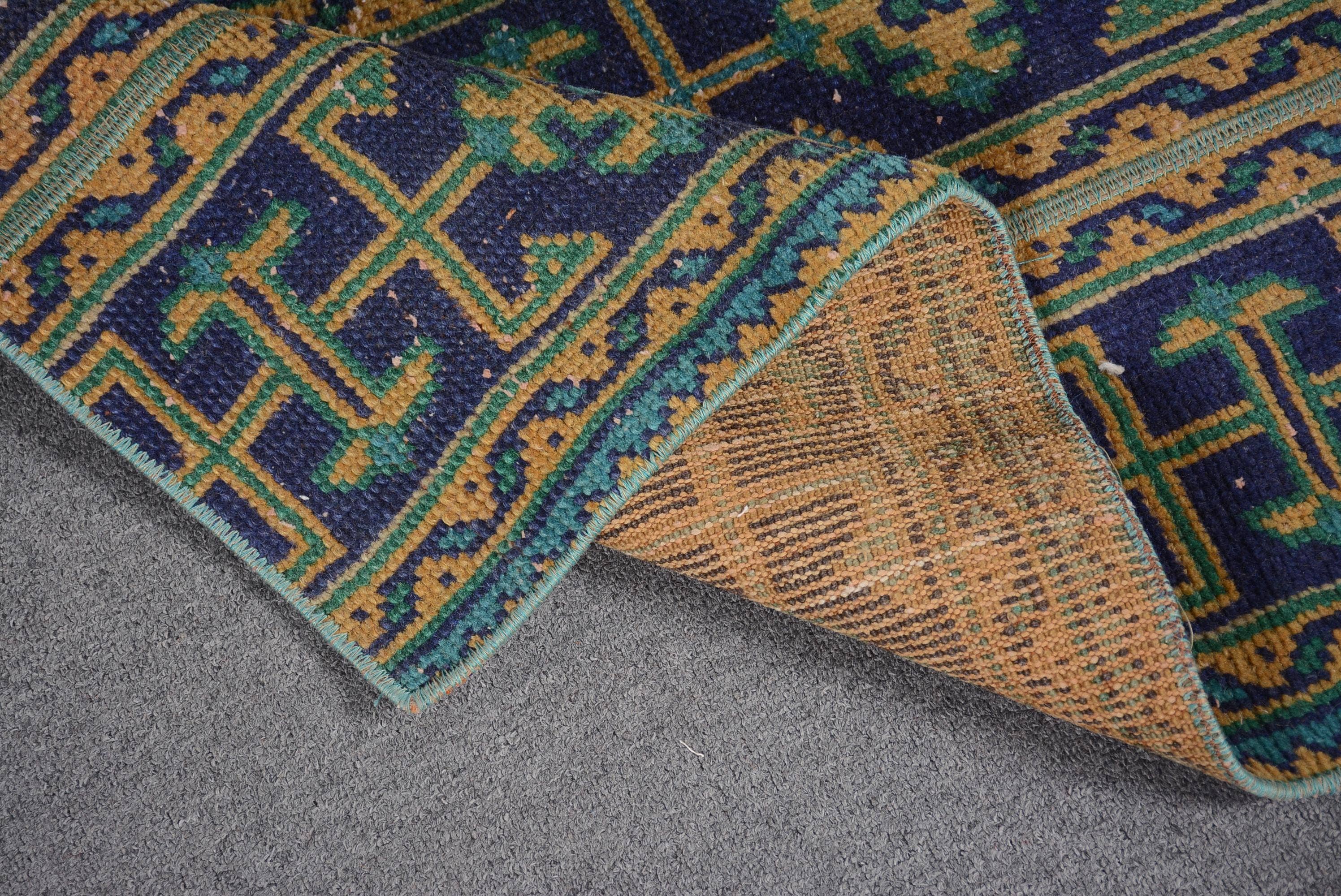 Blue Floral Rug 1.6x3.3 ft