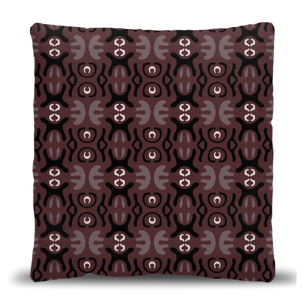 Purple Boho Abstract Pattern Woven Pillow