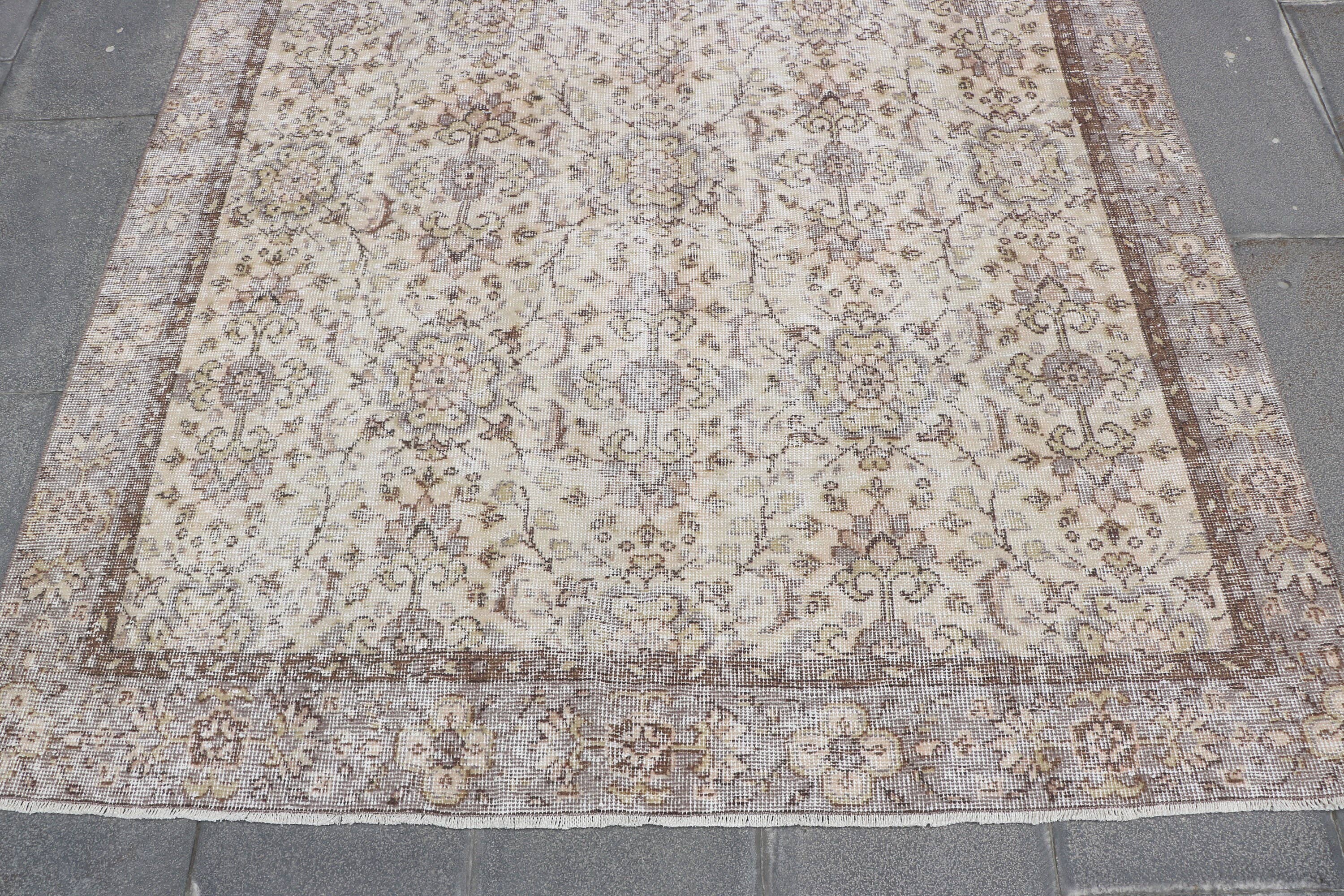 66" x 102" Vintage Turkish Anatolian Oushak Wool Rug