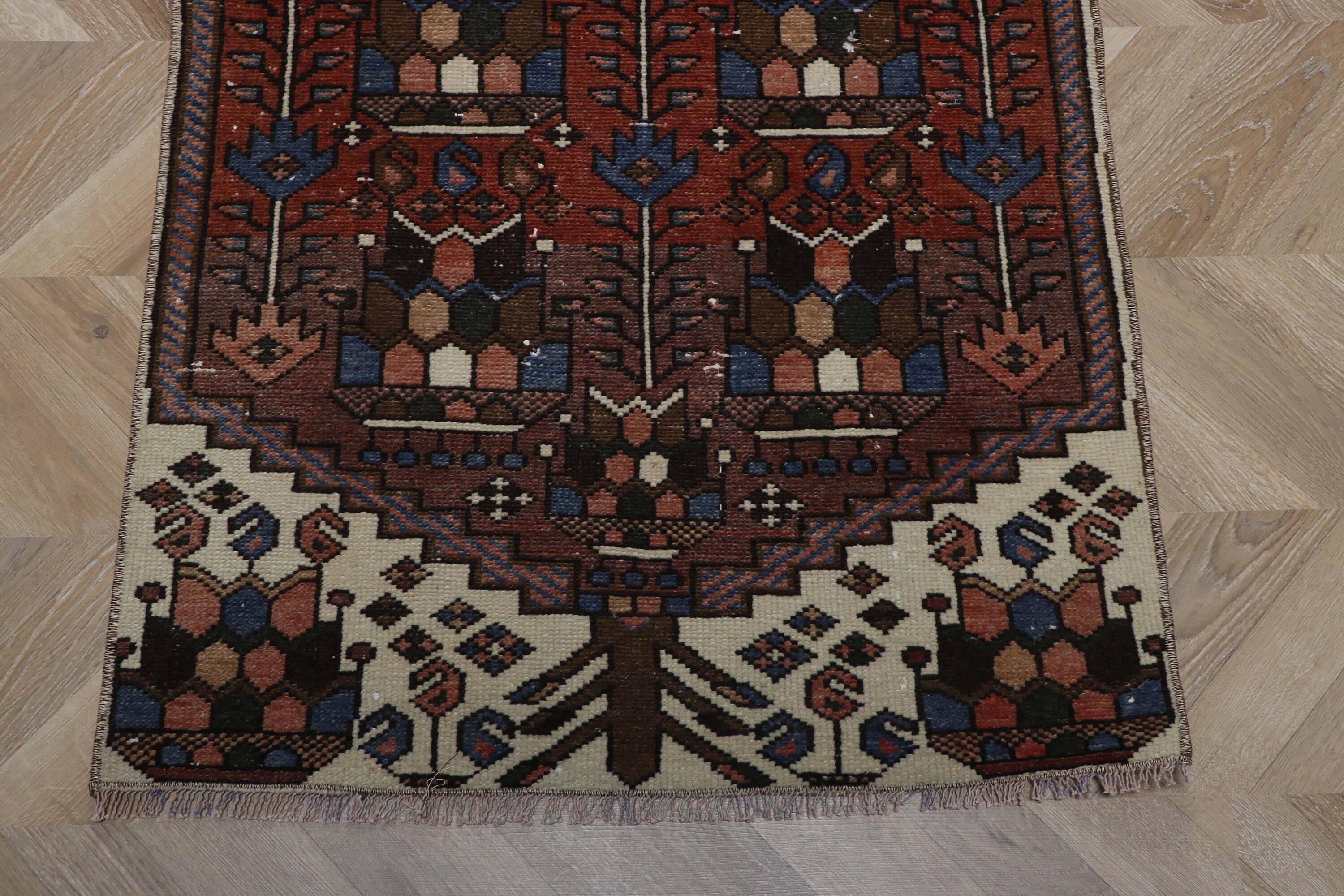 Vintage Turkish Anatolian Wool Runner Rug 3x9