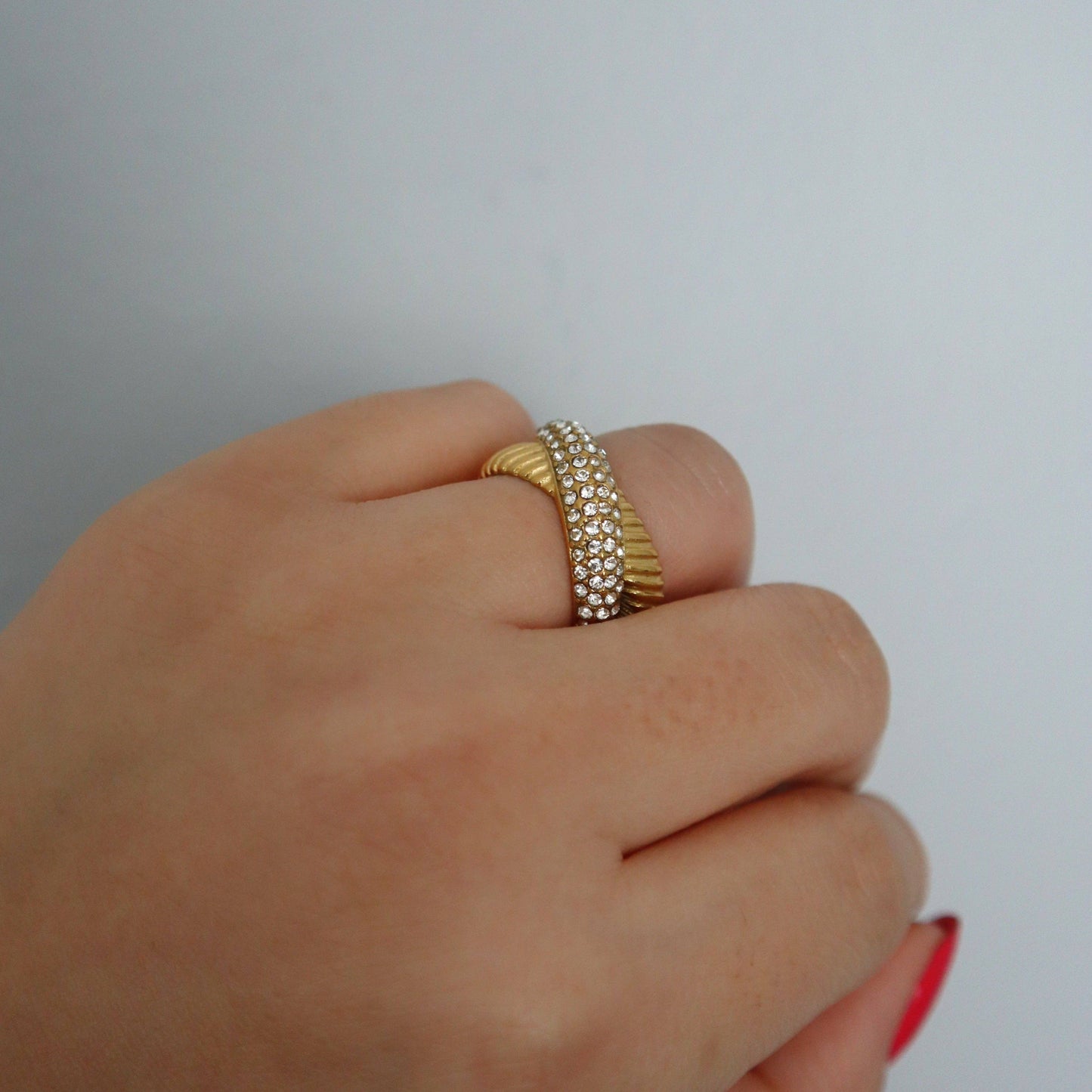 Riley Ring | Gold Pave Statement Ring