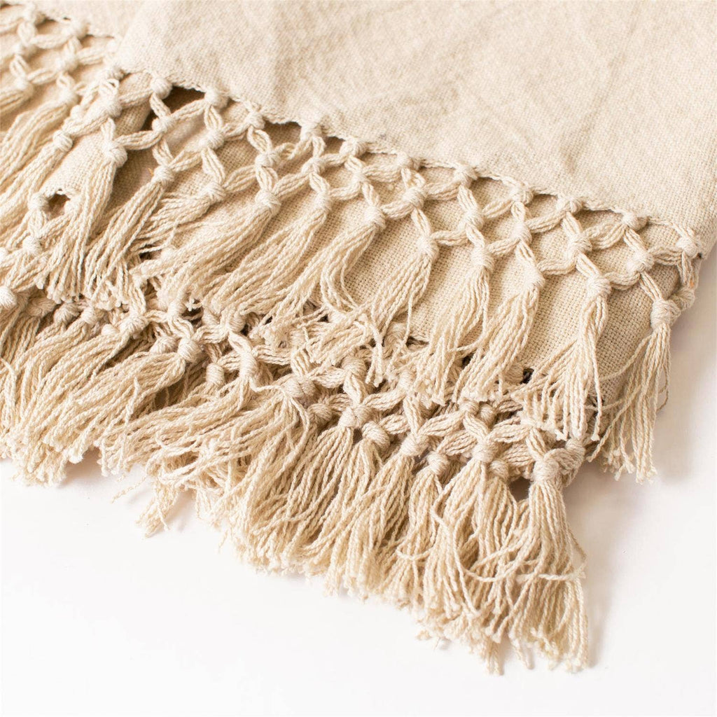 Neutral Fringe Throw