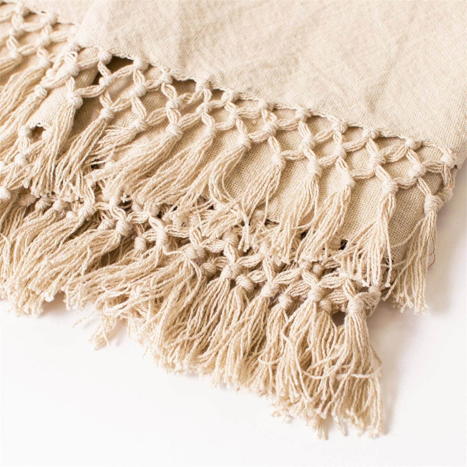 Neutral Fringe Throw
