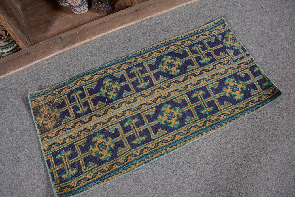 Blue Floral Rug 1.6x3.3 ft