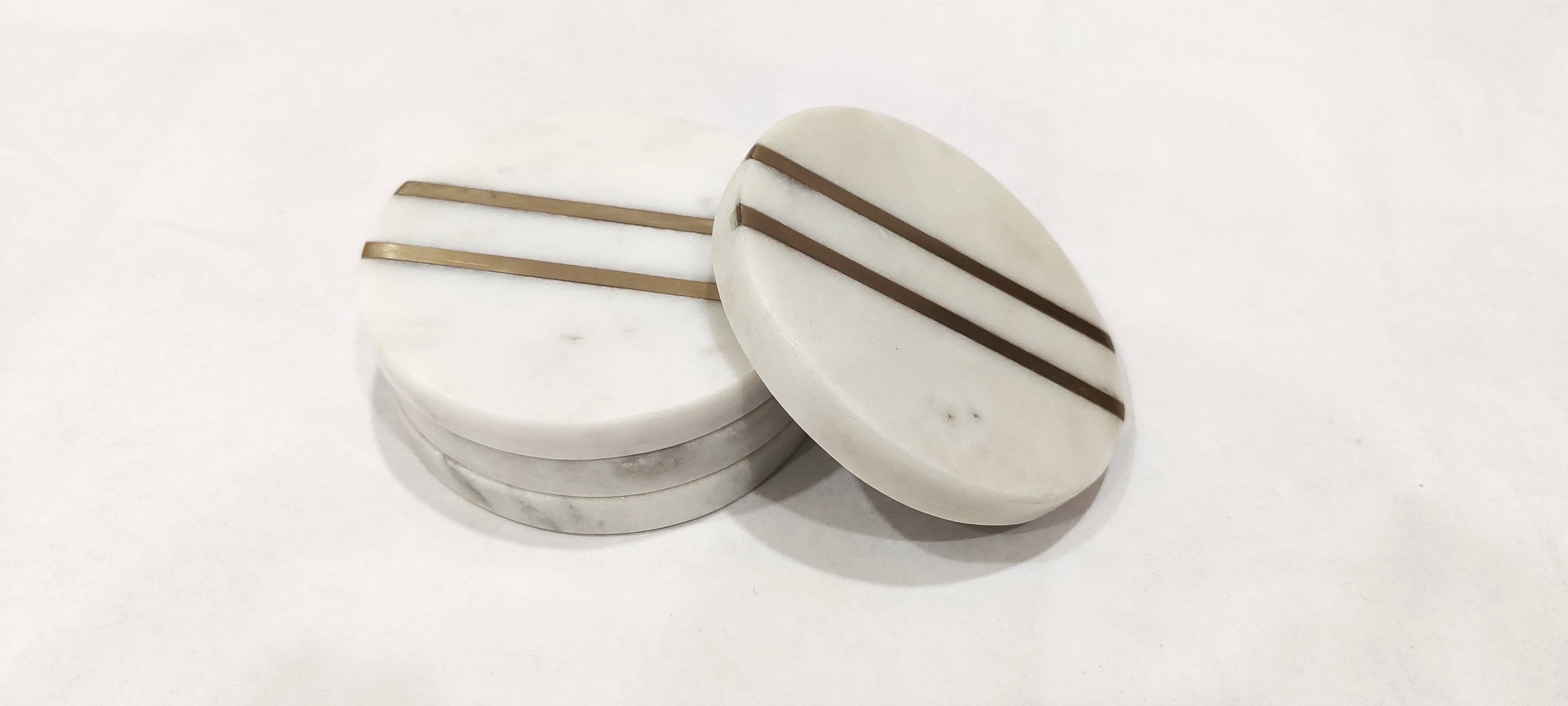 Goldline Marble Coasters