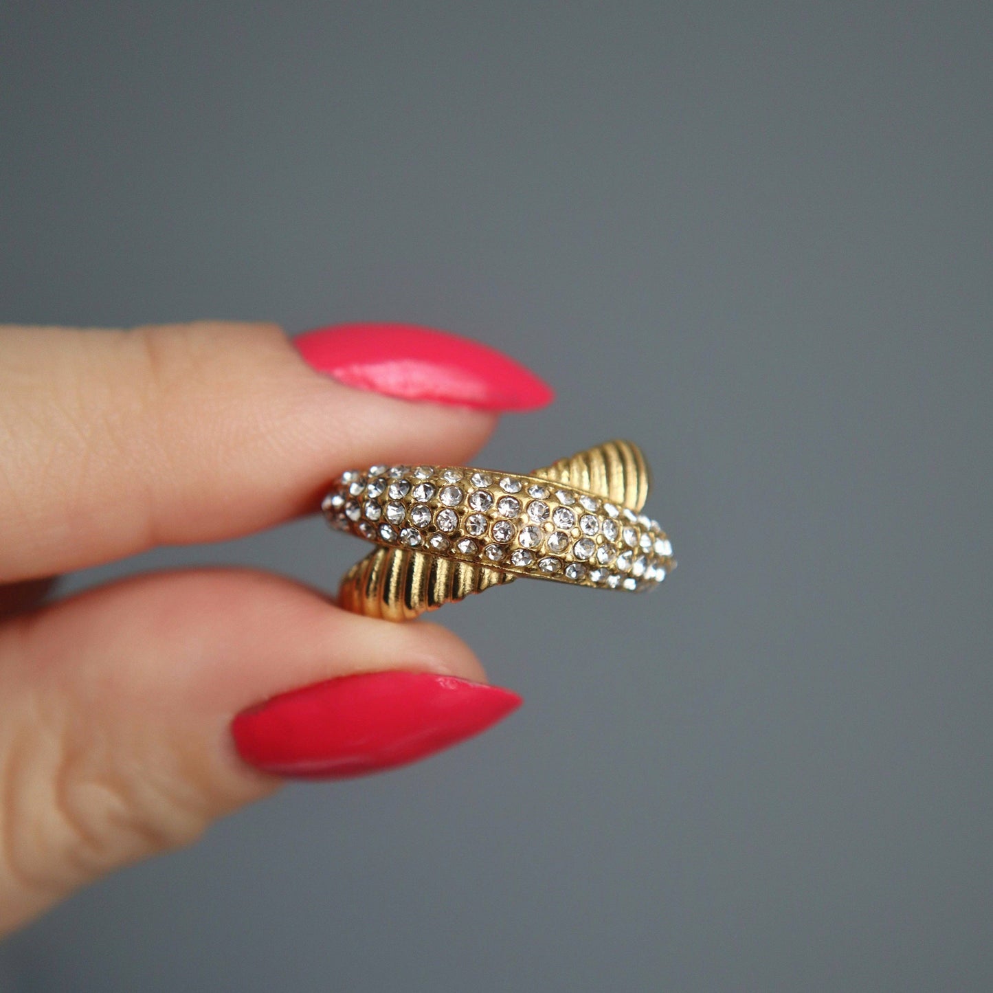 Riley Ring | Gold Pave Statement Ring