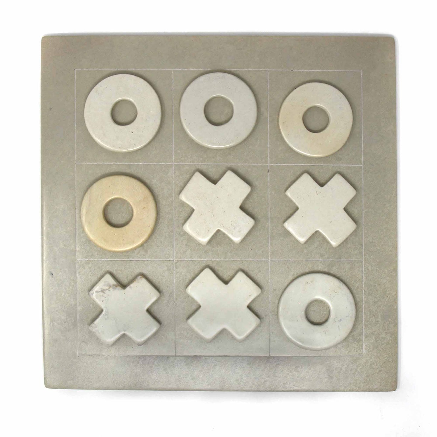 Hand Carved Soapstone Tic-tac-toe Game Set