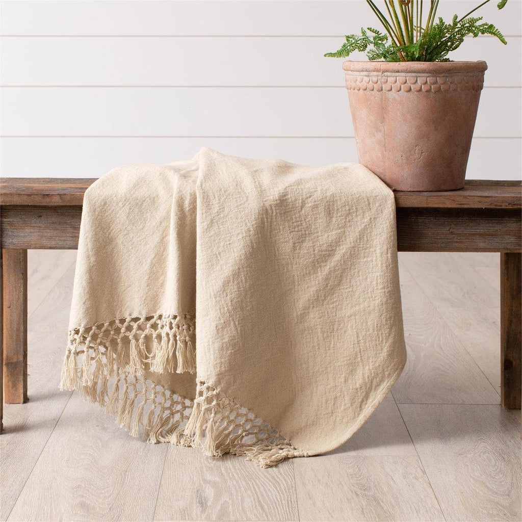 Neutral Fringe Throw
