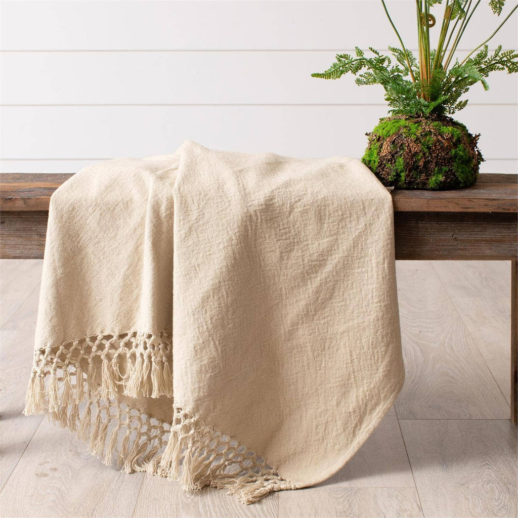 Neutral Fringe Throw
