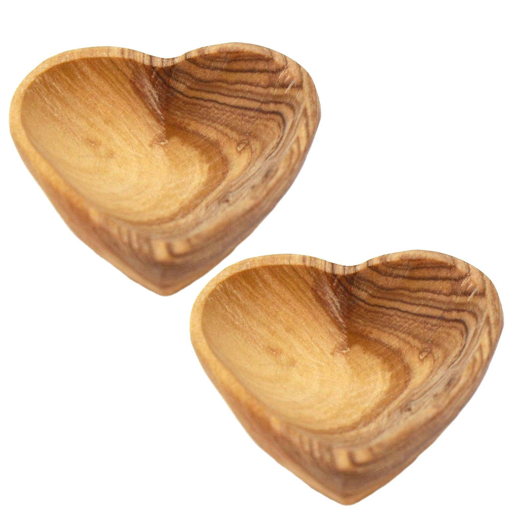 Petite Olive Wood Heart Bowls
