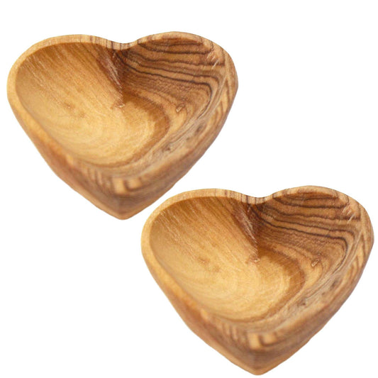 Petite Olive Wood Heart Bowls