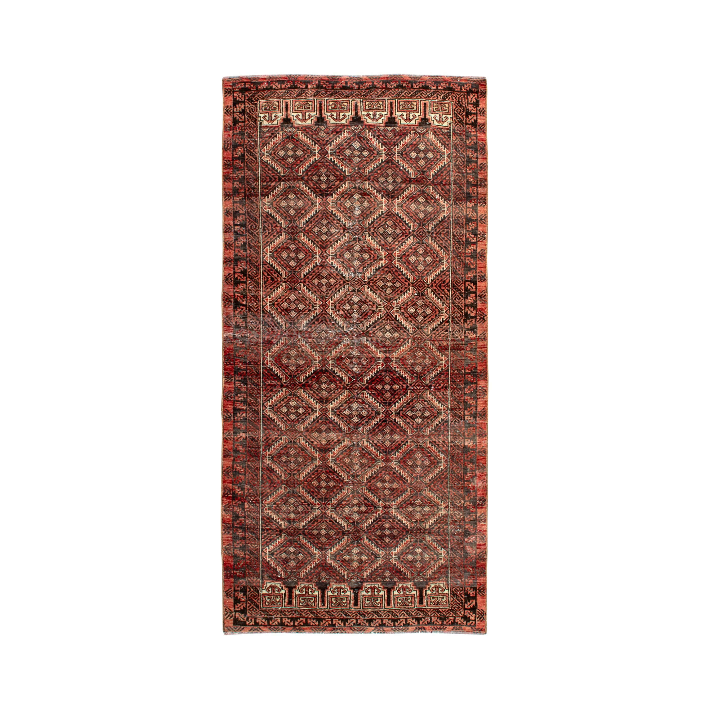 Antique Oushak Rug 3x6.5 ft