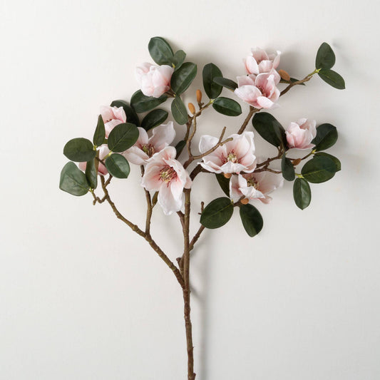 Faux Blush Magnolia Stem