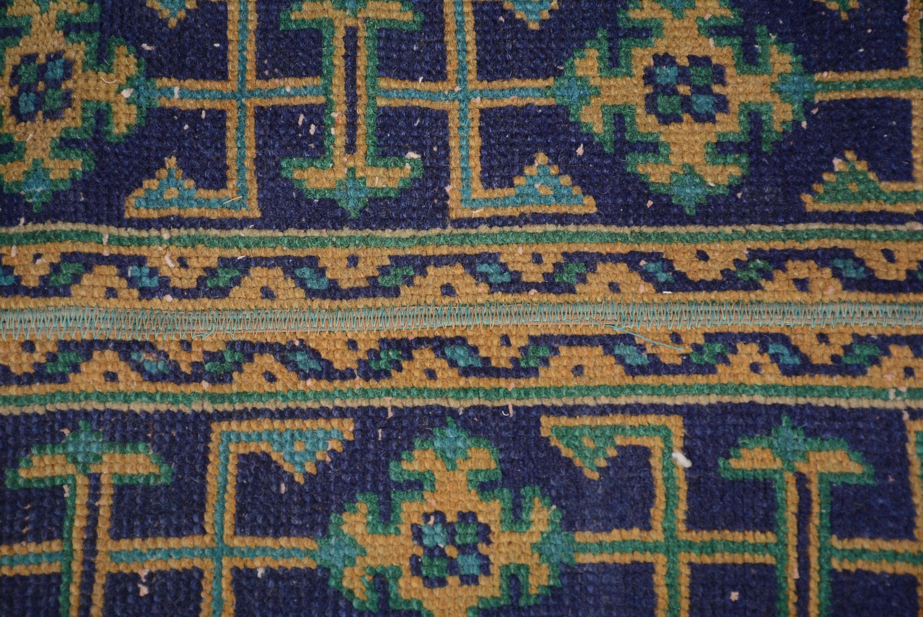 Blue Floral Rug 1.6x3.3 ft