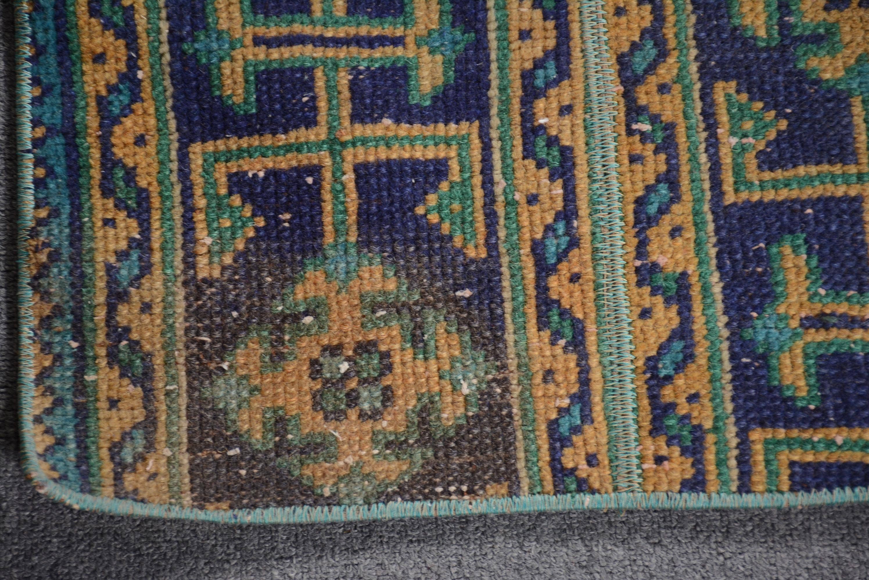 Blue Floral Rug 1.6x3.3 ft