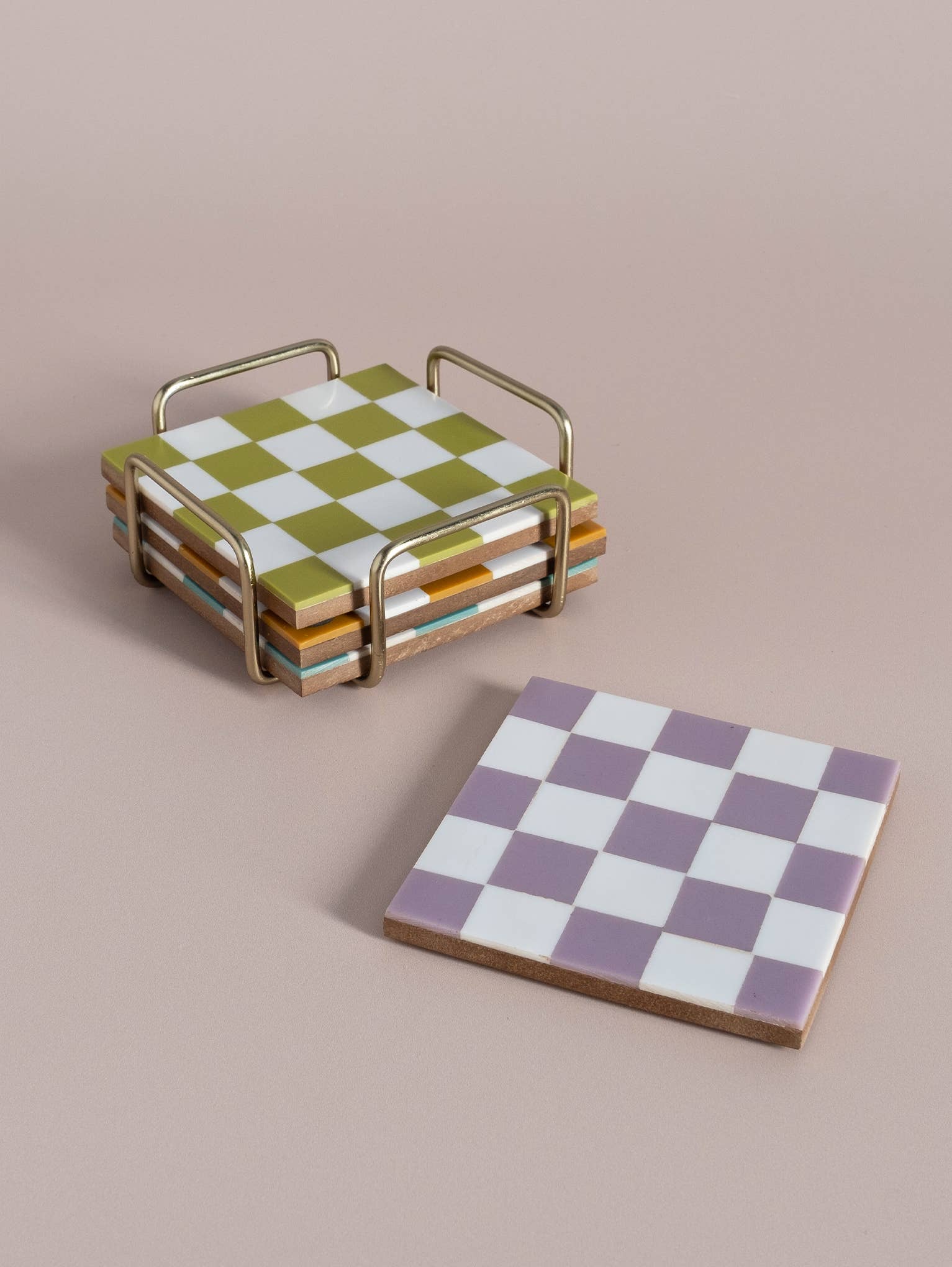 Colored Checkered Coasters
