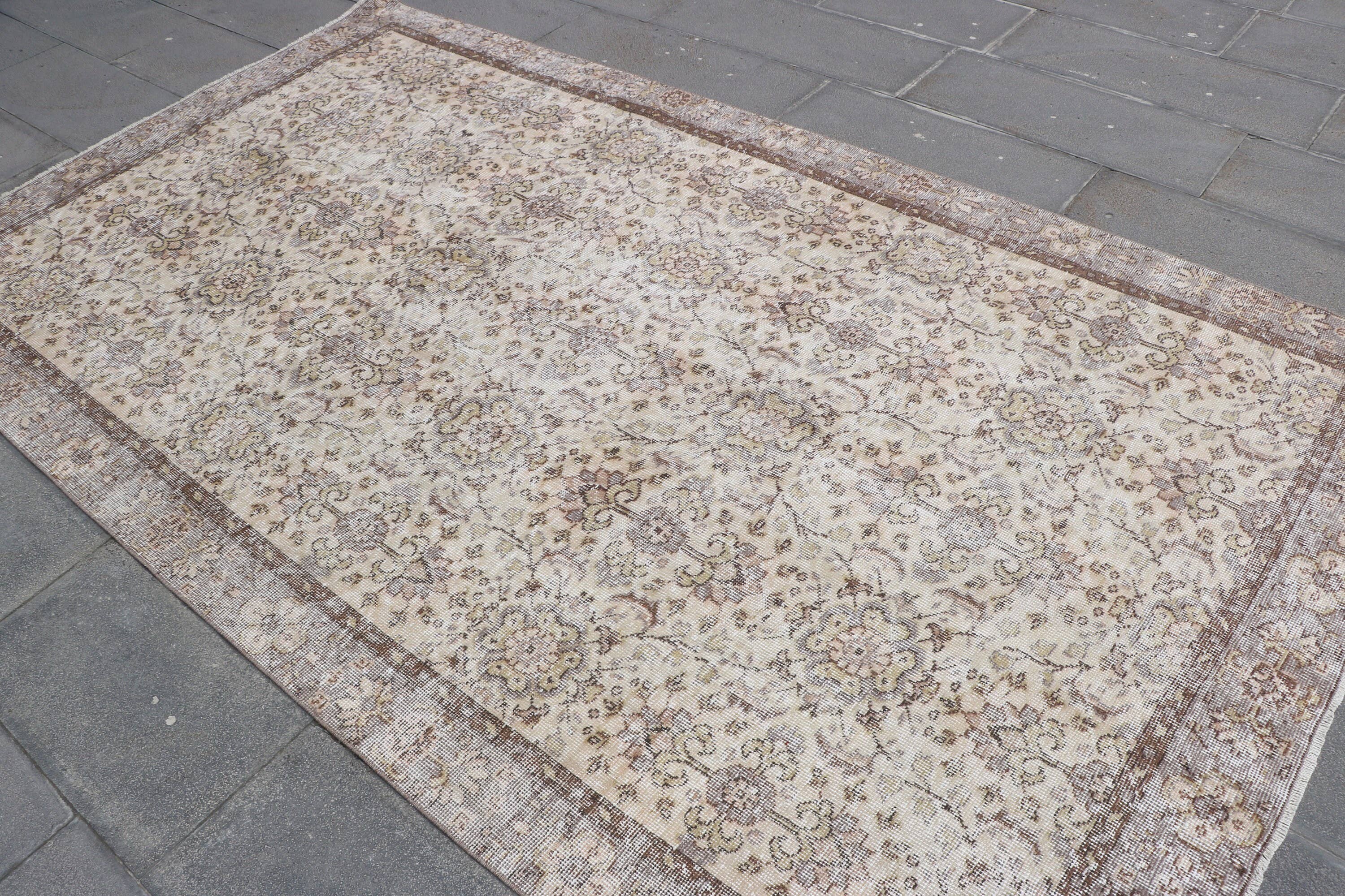 66" x 102" Vintage Turkish Anatolian Oushak Wool Rug