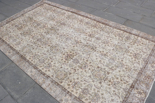 66" x 102" Vintage Turkish Anatolian Oushak Wool Rug