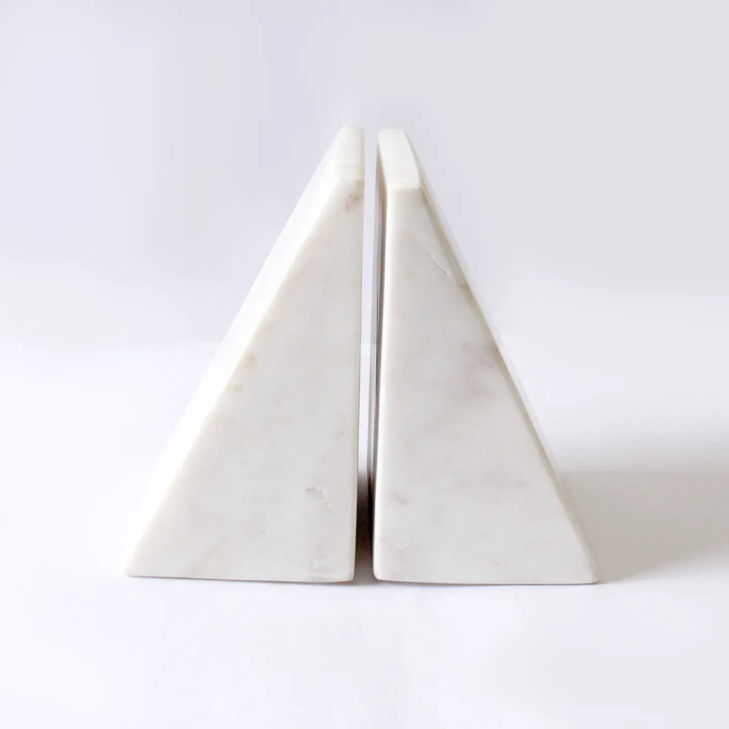 Triangle Marble Bookends
