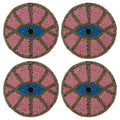 Coasters Pink Evil Eye Beaded, Set of 4