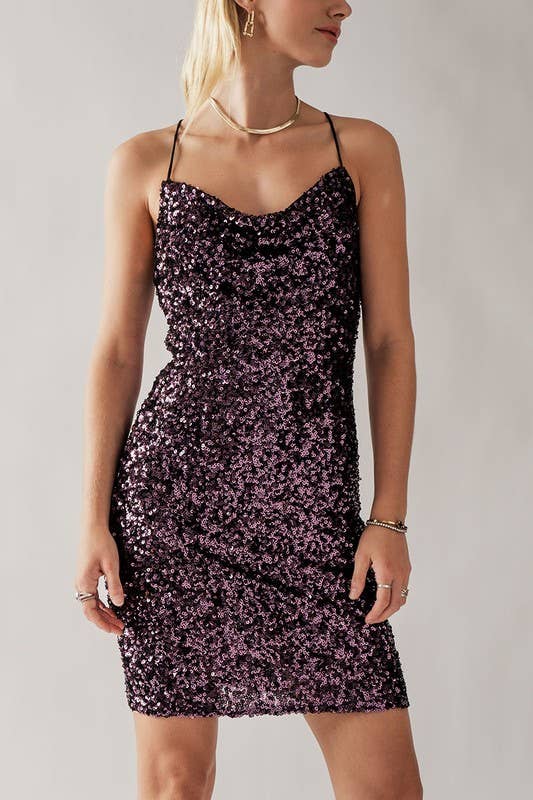 Criss Cross Purple Dress