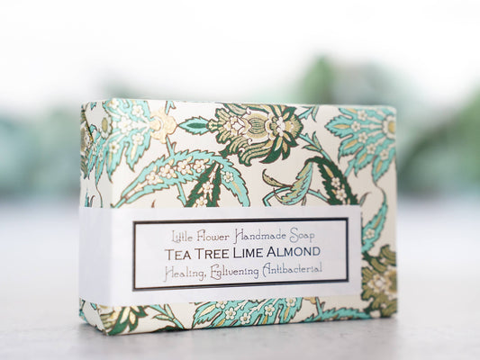 Tea Tree Lime Almond Handmade Soap: 3.5 oz