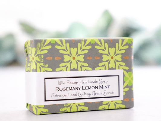 Rosemary Lemon Mint Handmade Soap: 3.5 oz
